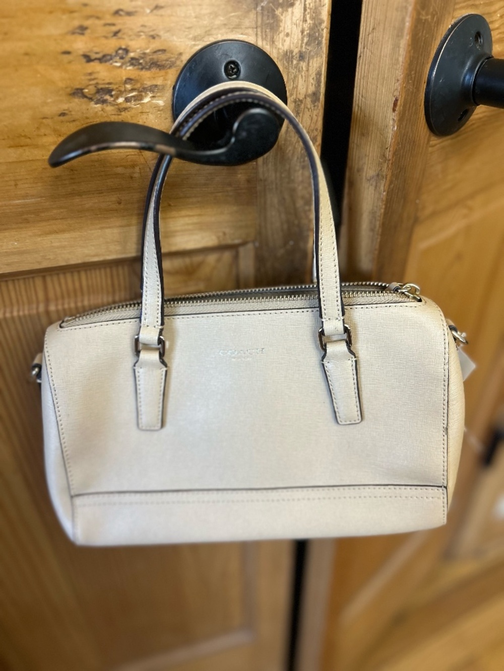 Coach Cream Leather Satchel